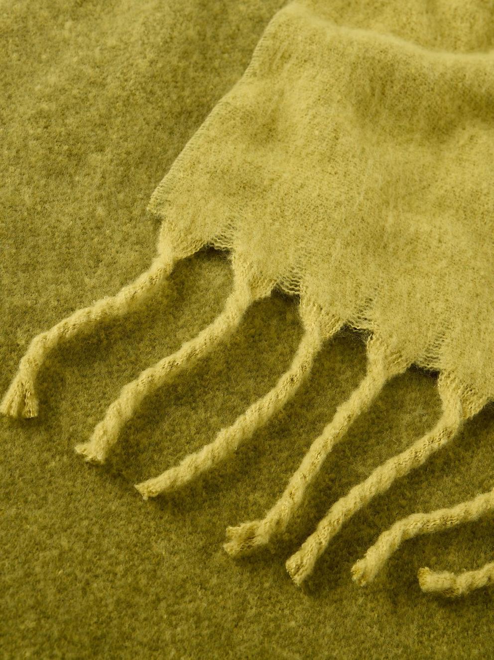SARAH OMBRE SCARF in DK GREEN - FLAT DETAIL