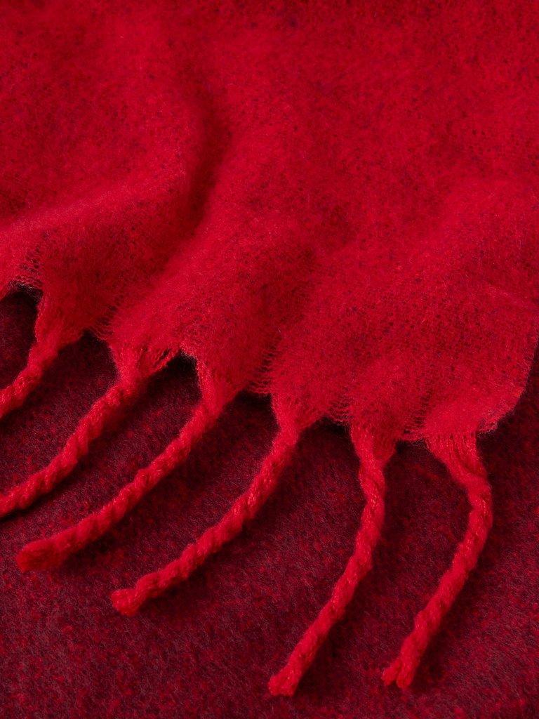 SARAH OMBRE SCARF in DK RED - FLAT DETAIL