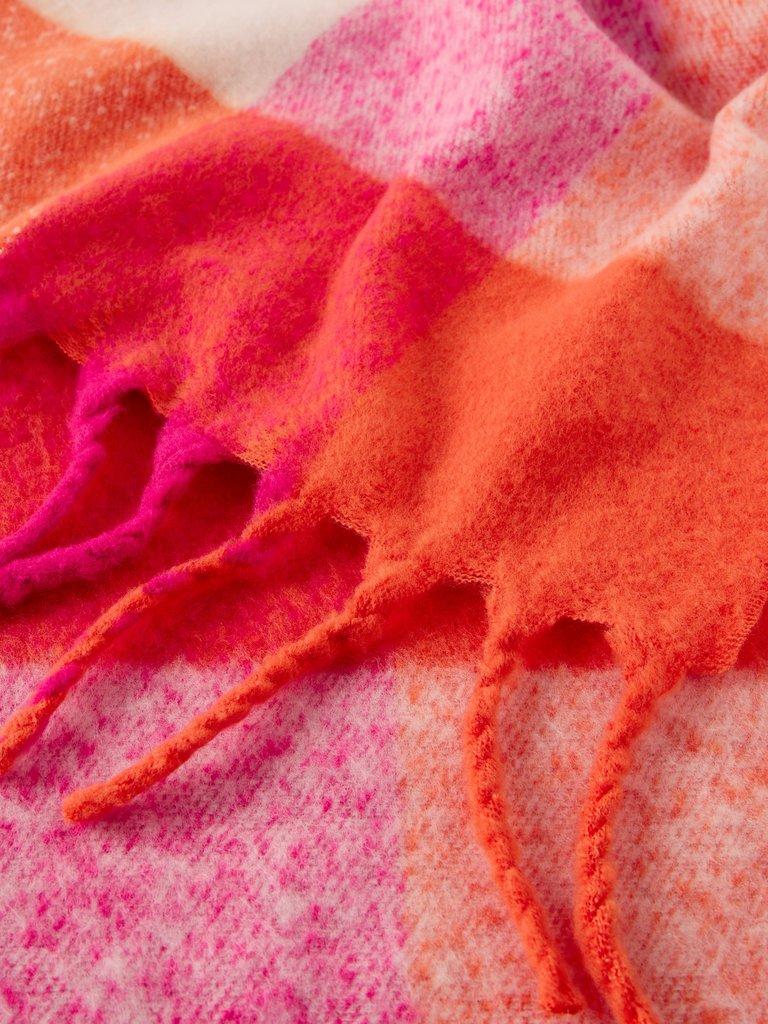 SHELLEY BRUSHED CHECK SCARF in PINK MLT - FLAT DETAIL