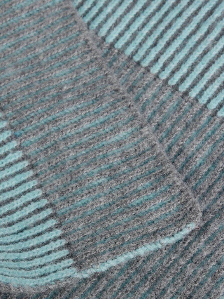 TWO TONE RIBBED SCARF in GREY MLT - FLAT DETAIL