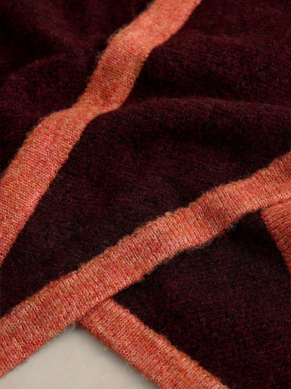 TRIANGLE SCARF in MID PLUM - FLAT DETAIL