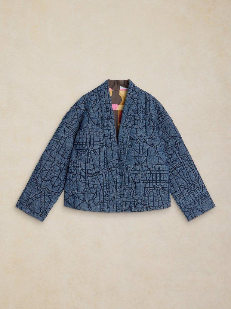 ELODIE REVERSIBLE JACKET in BLUE MLT - FLAT FRONT