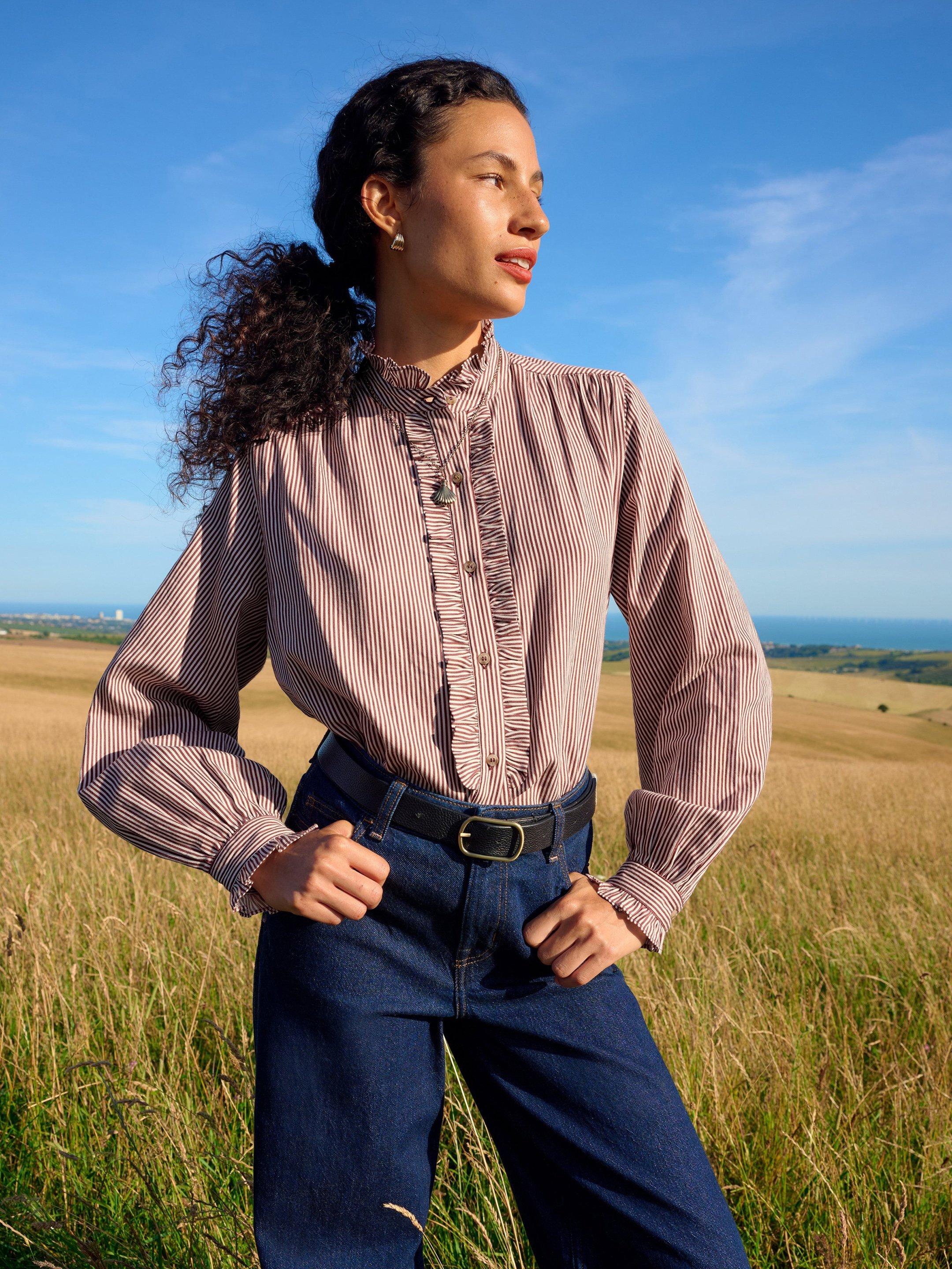 FRILL NECK SHIRT