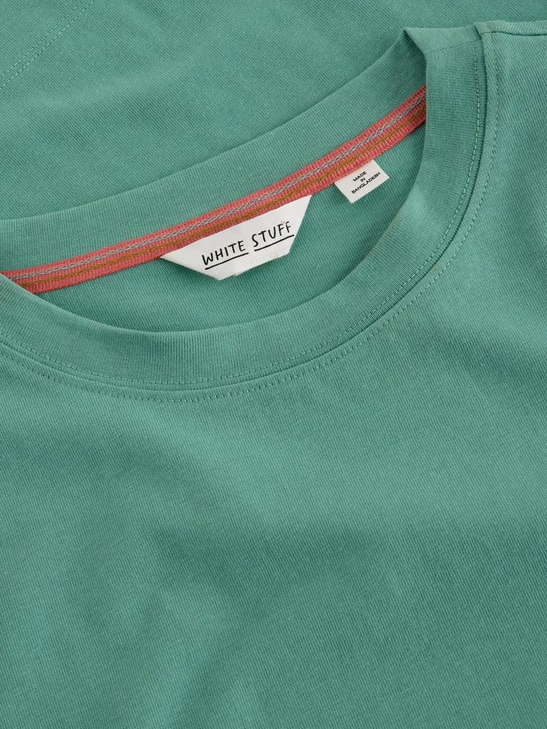 KHLOE TEE in MID TEAL - FLAT DETAIL
