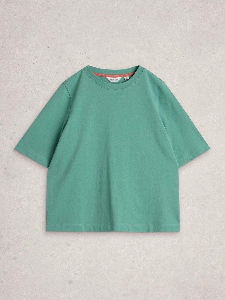 KHLOE TEE in MID TEAL - FLAT FRONT