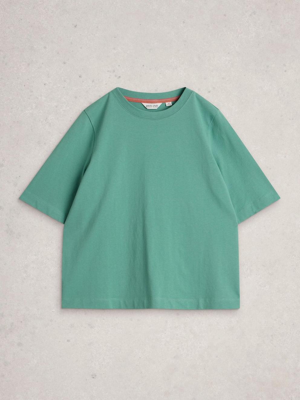 KHLOE TEE in MID TEAL - FLAT FRONT