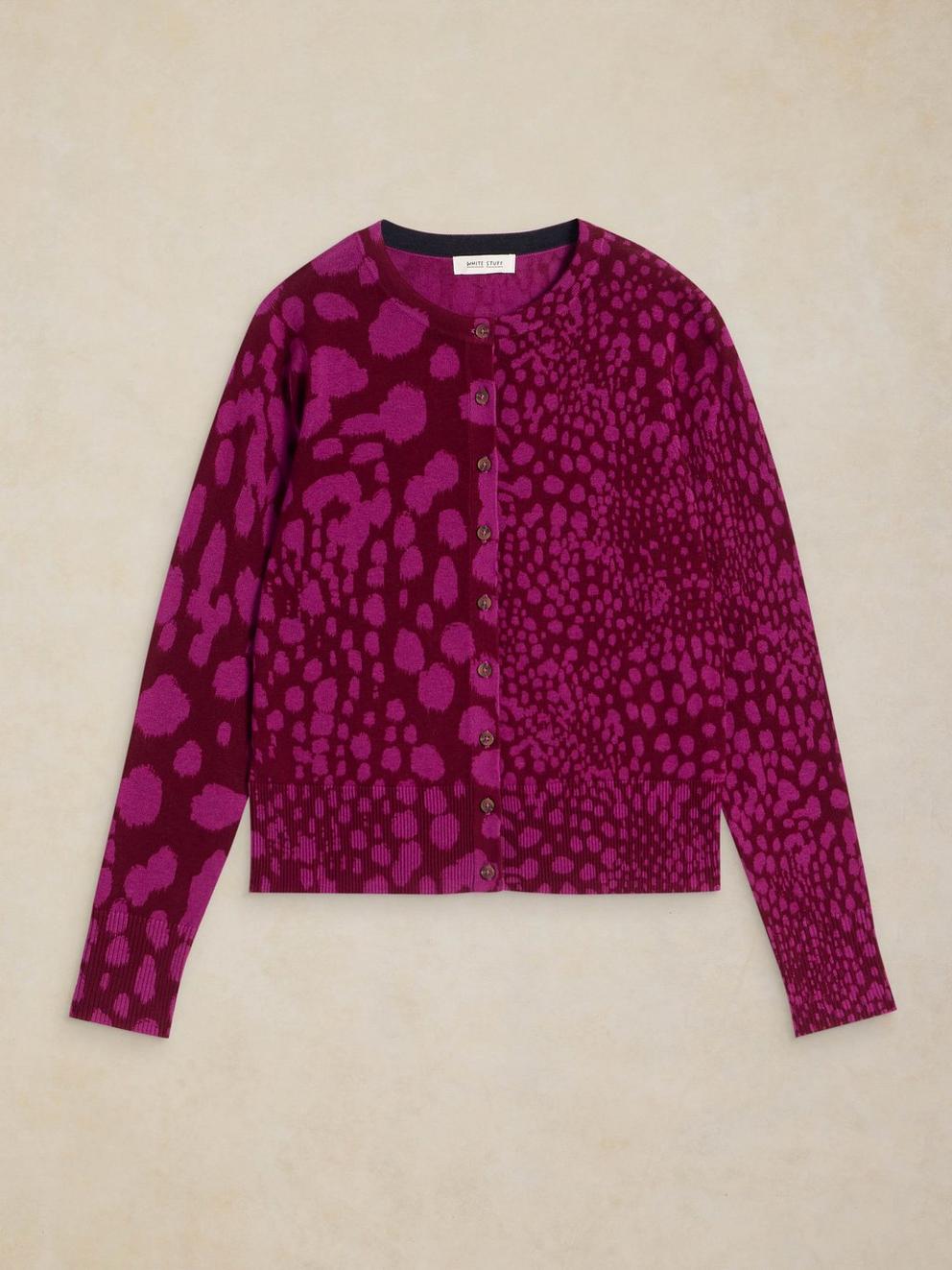 LOIS PRINT CARDI in PINK MLT - FLAT FRONT
