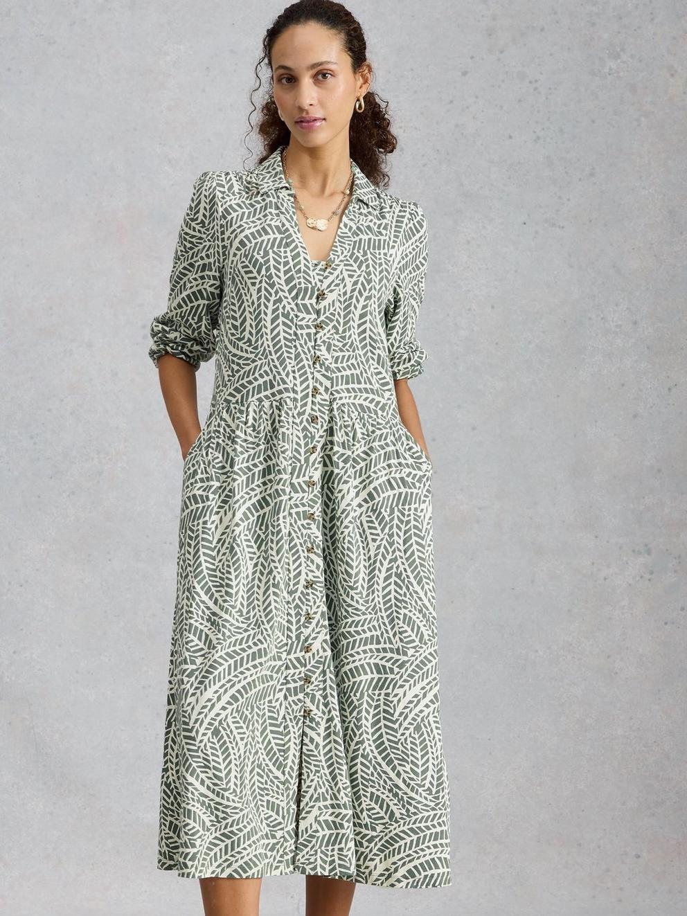 Ronley Jersey Dress in GREEN PR - MODEL DETAIL