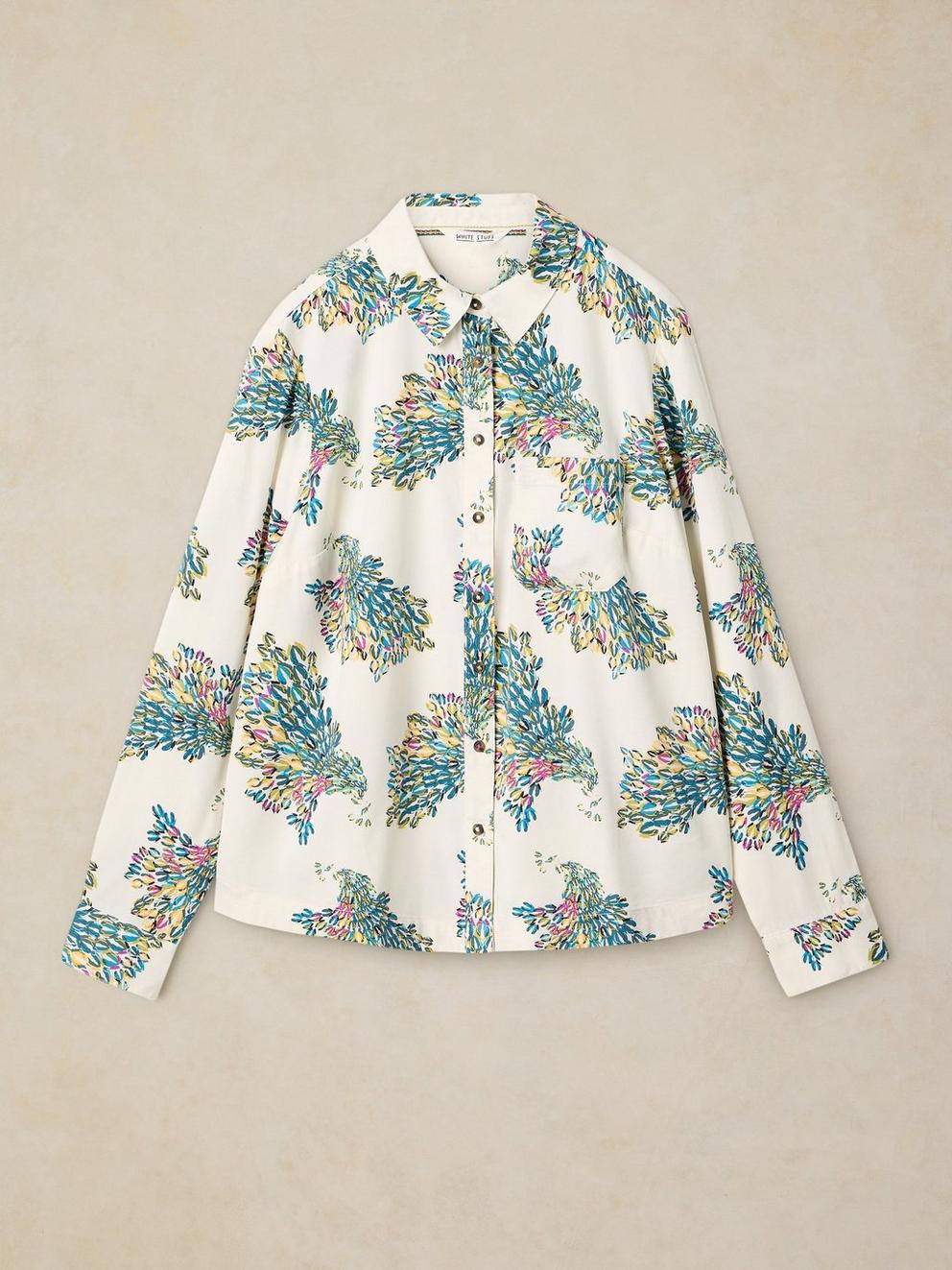 LIBBY PRINTED SHIRT in IVORY MLT - FLAT FRONT