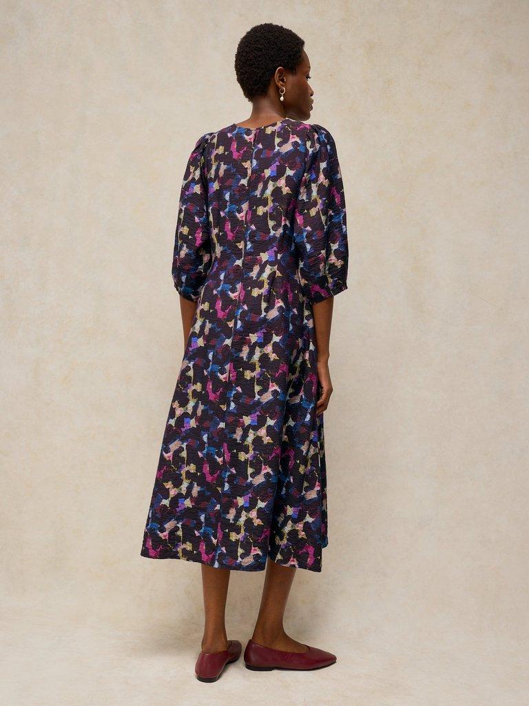 EMILIA DRESS in PINK MLT - MODEL BACK