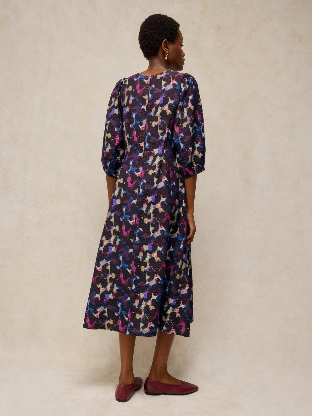 EMILIA DRESS in PINK MLT - MODEL BACK