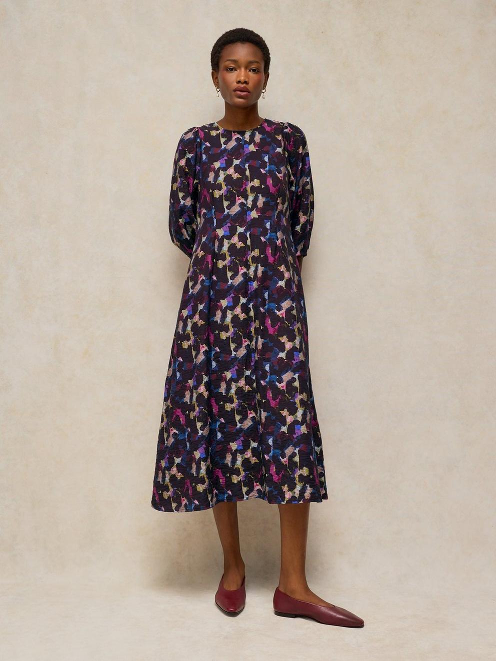 EMILIA DRESS in PINK MLT - MODEL DETAIL