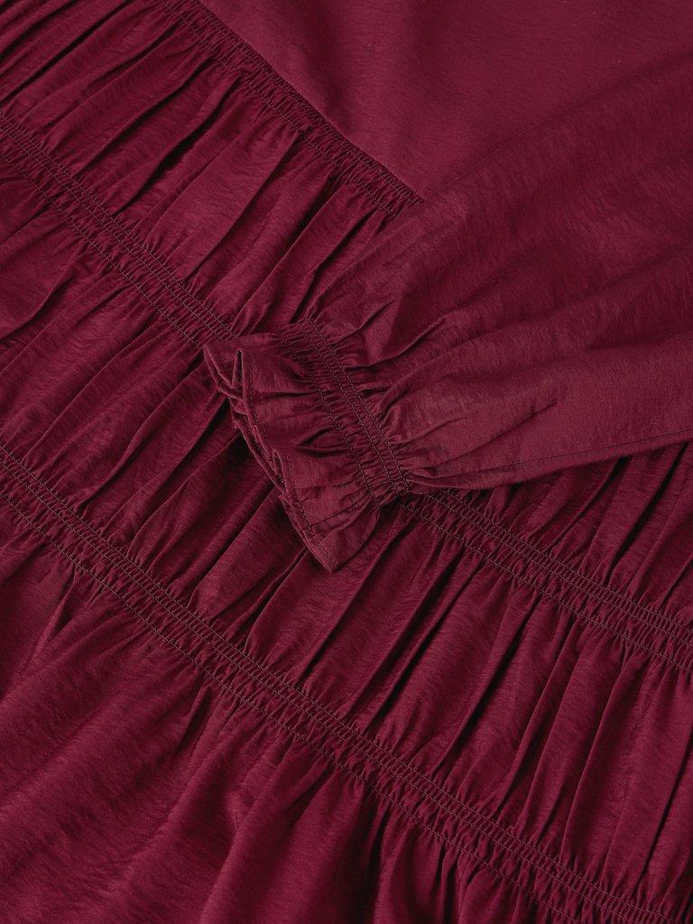 ADELINE DROP WAIST DRESS in DK PLUM - FLAT DETAIL