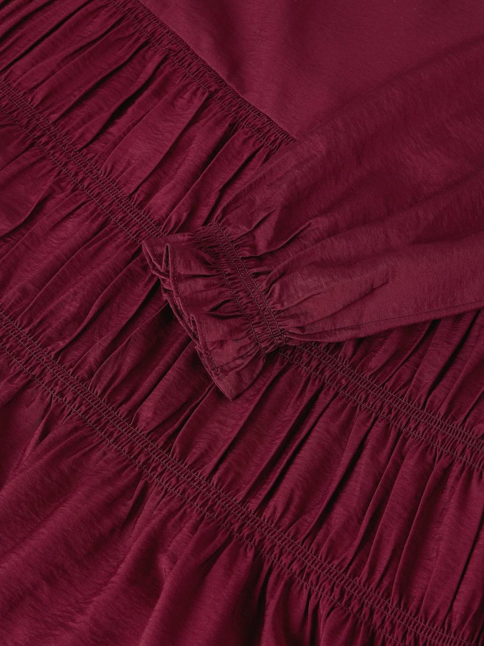 ADELINE DROP WAIST DRESS in DK PLUM - FLAT DETAIL
