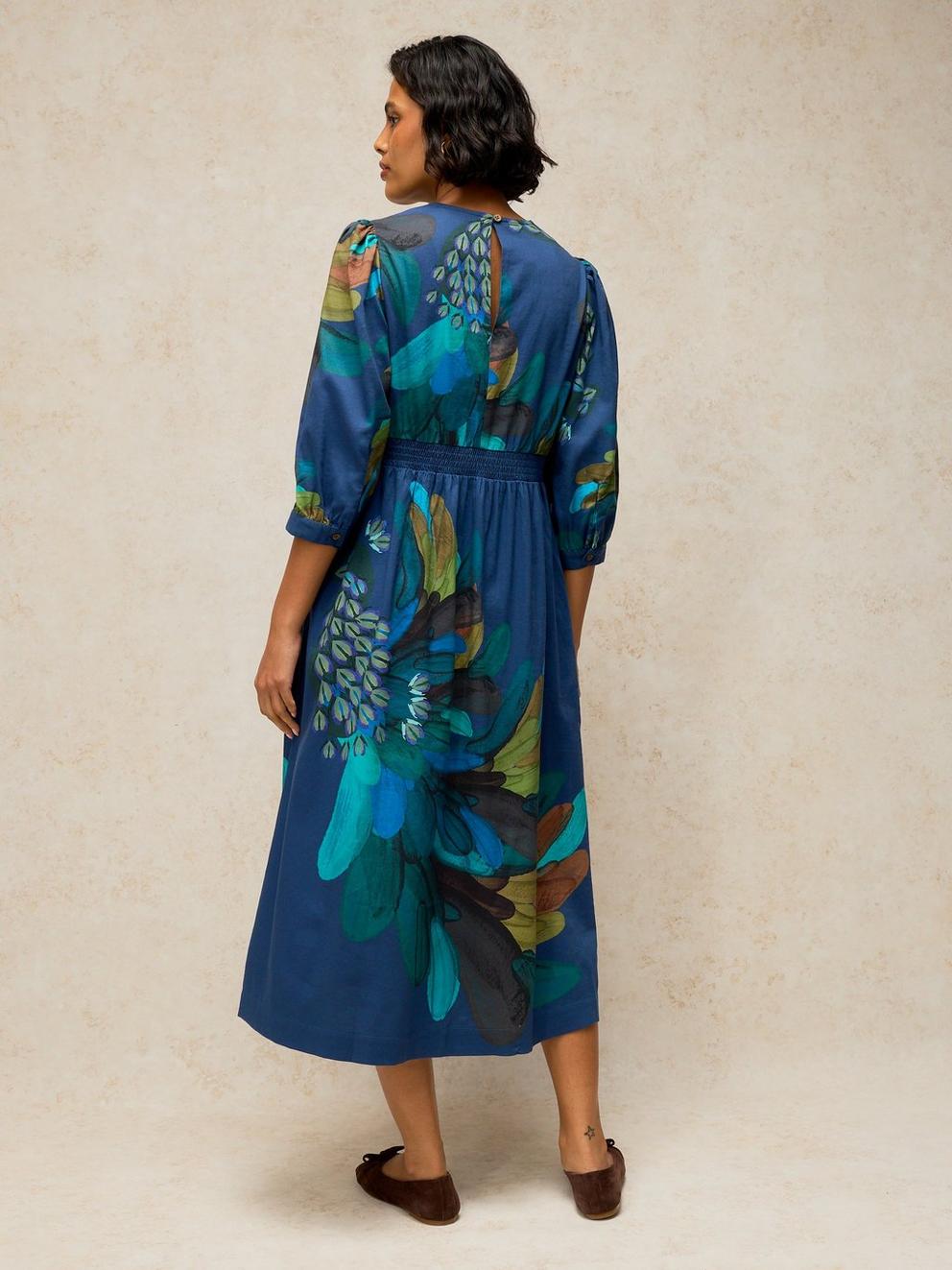 LUCY DRESS in TEAL PR - MODEL BACK