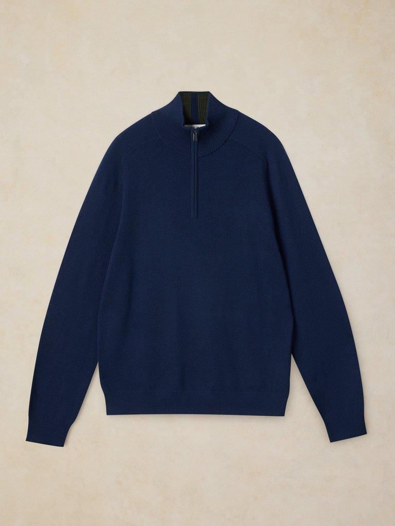 CONWAY MERINO FUNNEL JUMPER in DARK NAVY - FLAT FRONT