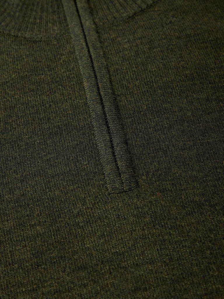 CONWAY MERINO FUNNEL JUMPER in KHAKI GRN - FLAT DETAIL