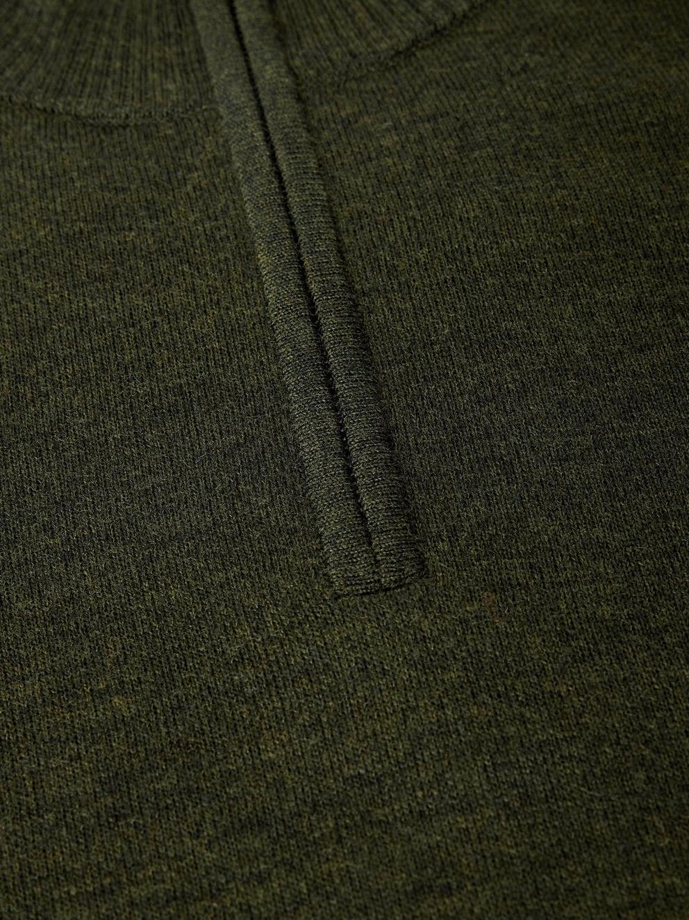 CONWAY MERINO FUNNEL JUMPER in KHAKI GRN - FLAT DETAIL
