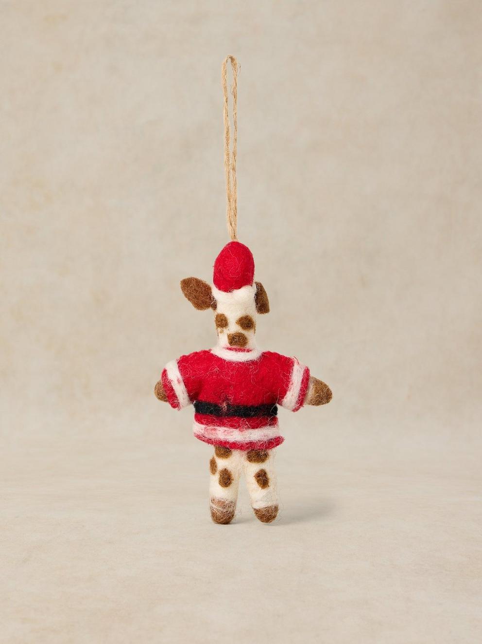 SANTA GIRAFFE HANGING DEC in RED MULTI | White Stuff
