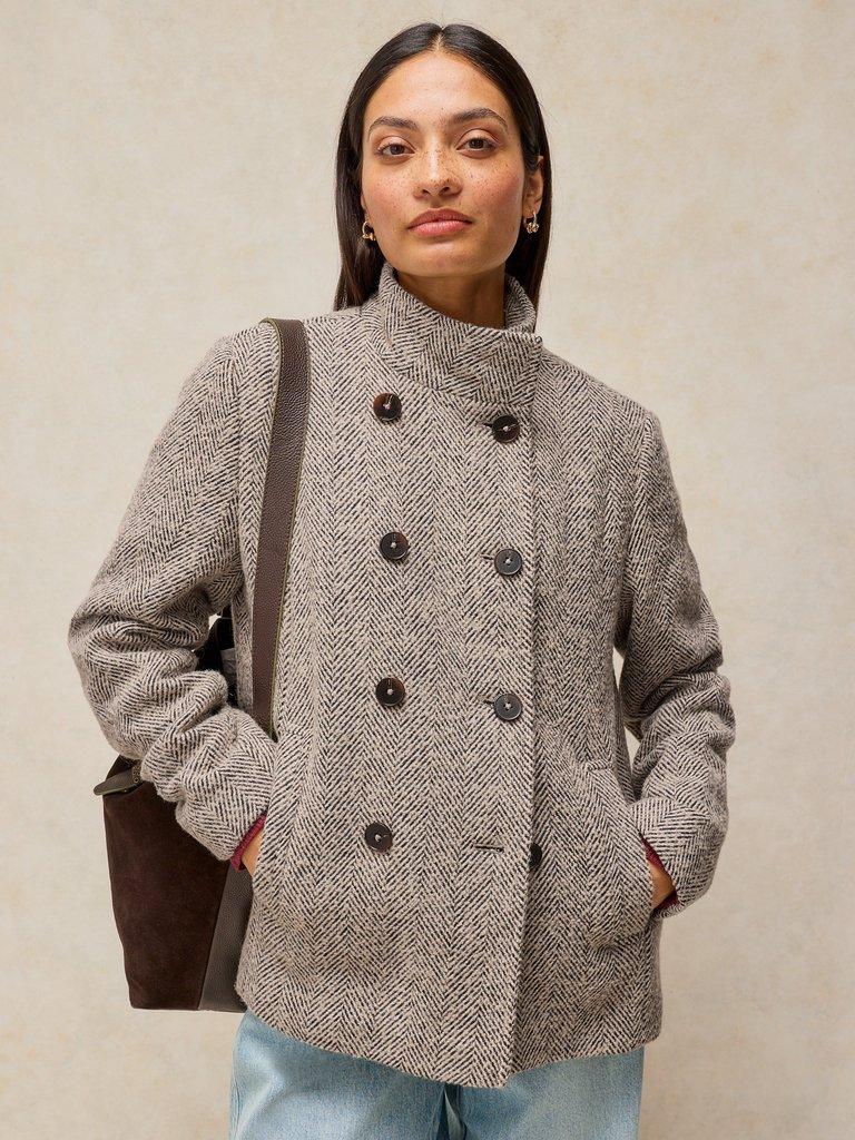 KAIA TWEEDY JACKET in BROWN MULTI | White Stuff EU
