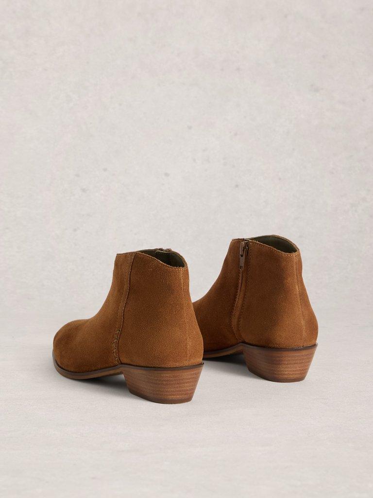 MIA SUEDE ANKLE BOOT in MID TAN - FLAT BACK