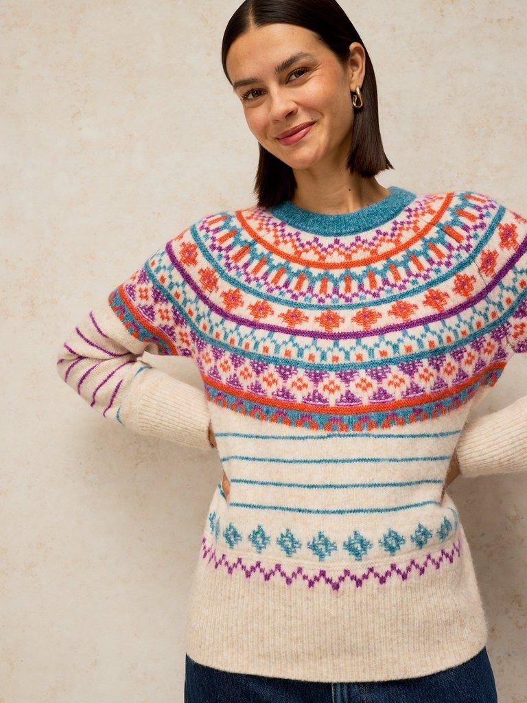 FRAN FAIRISLE STRIPE JUMPER in NATURAL MULTI | White Stuff