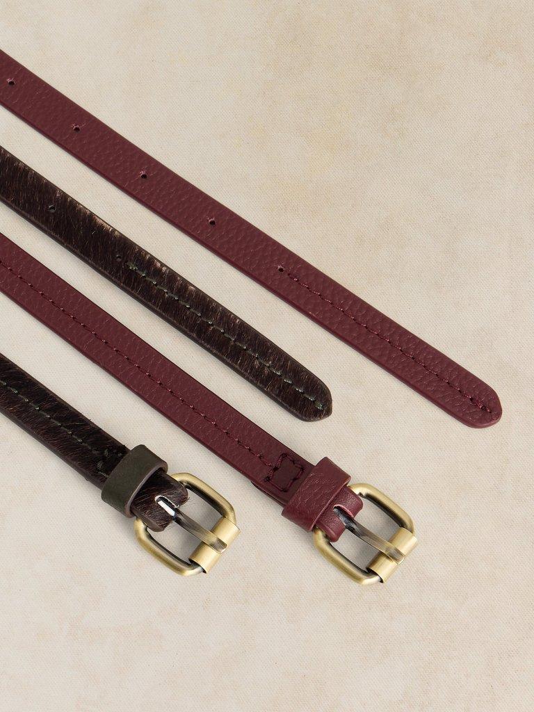 2PK BELTS in BROWN MLT - FLAT DETAIL