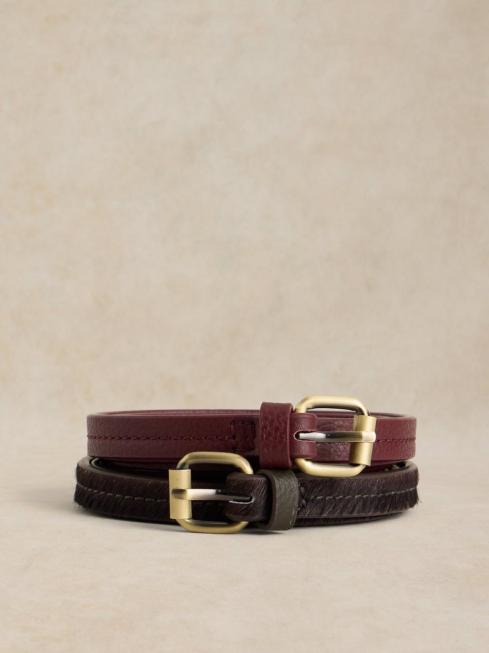 2PK BELTS in BROWN MLT - LIFESTYLE