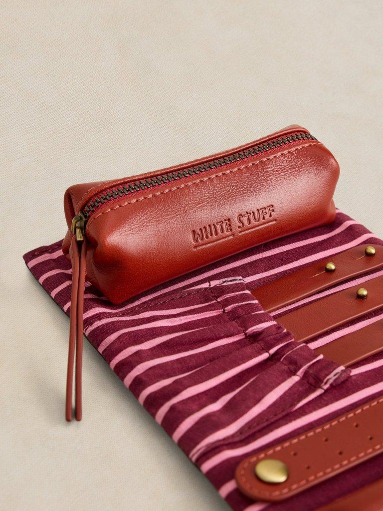 SHINY STUFF JEWELLERY ROLL in PLUM MLT - FLAT DETAIL