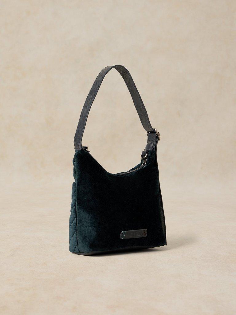 SOPHIA VELVET XBODY BAG in DARK NAVY - FLAT BACK