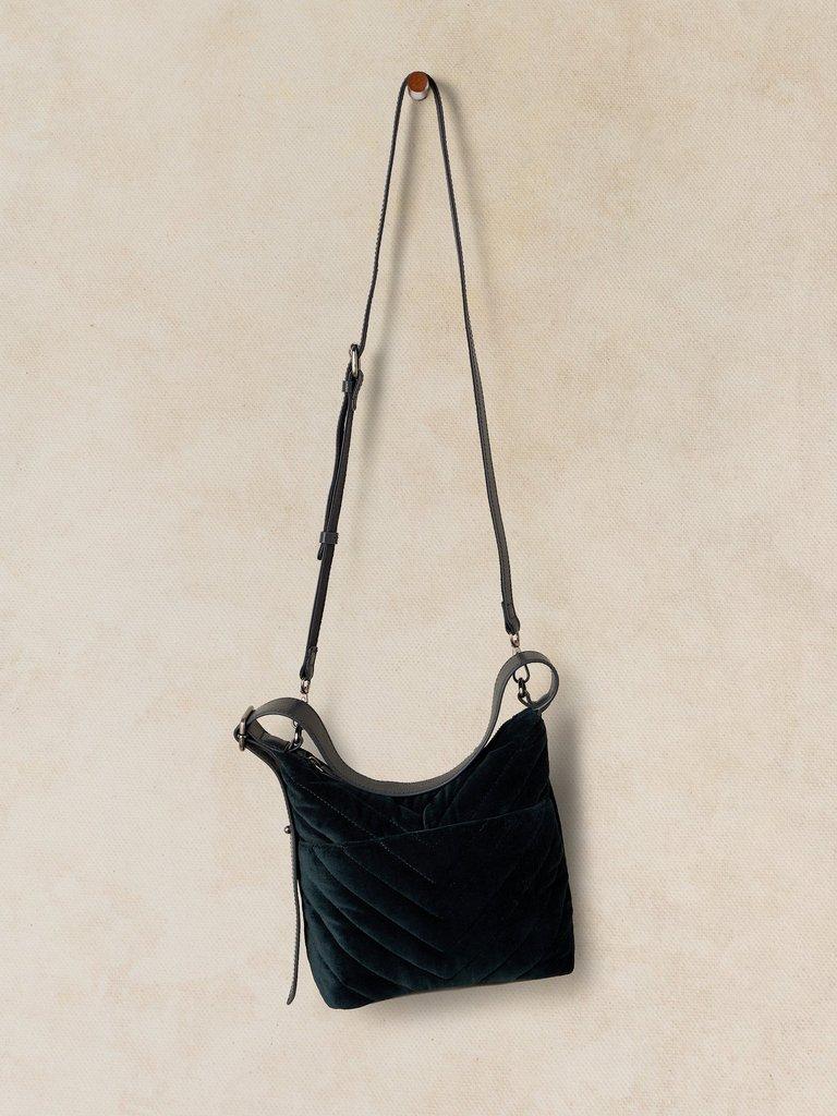 SOPHIA VELVET XBODY BAG in DARK NAVY - FLAT FRONT