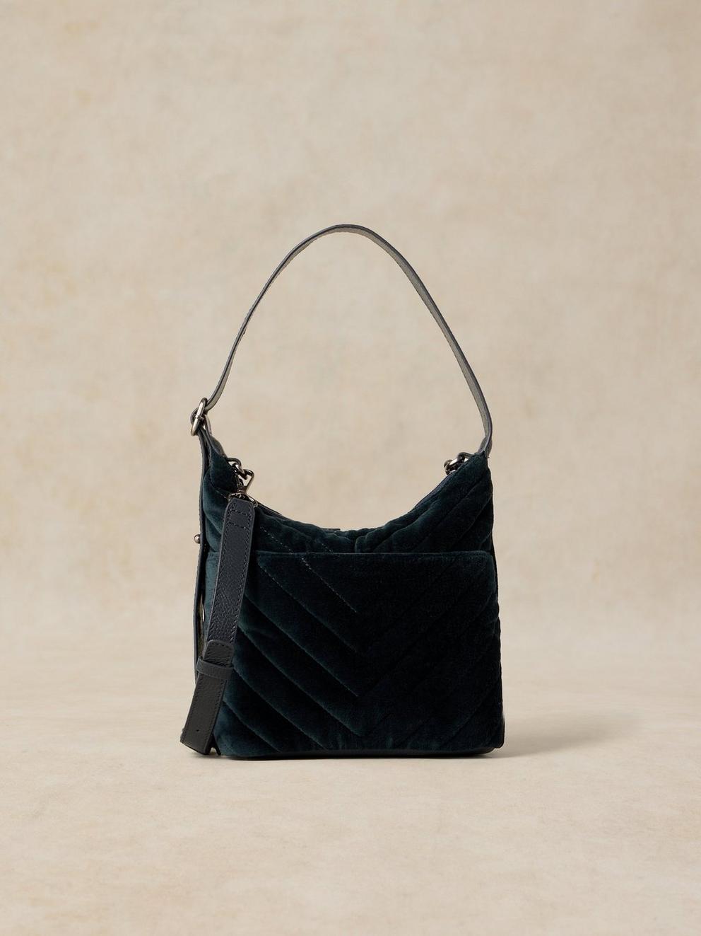 SOPHIA VELVET XBODY BAG in DARK NAVY - LIFESTYLE
