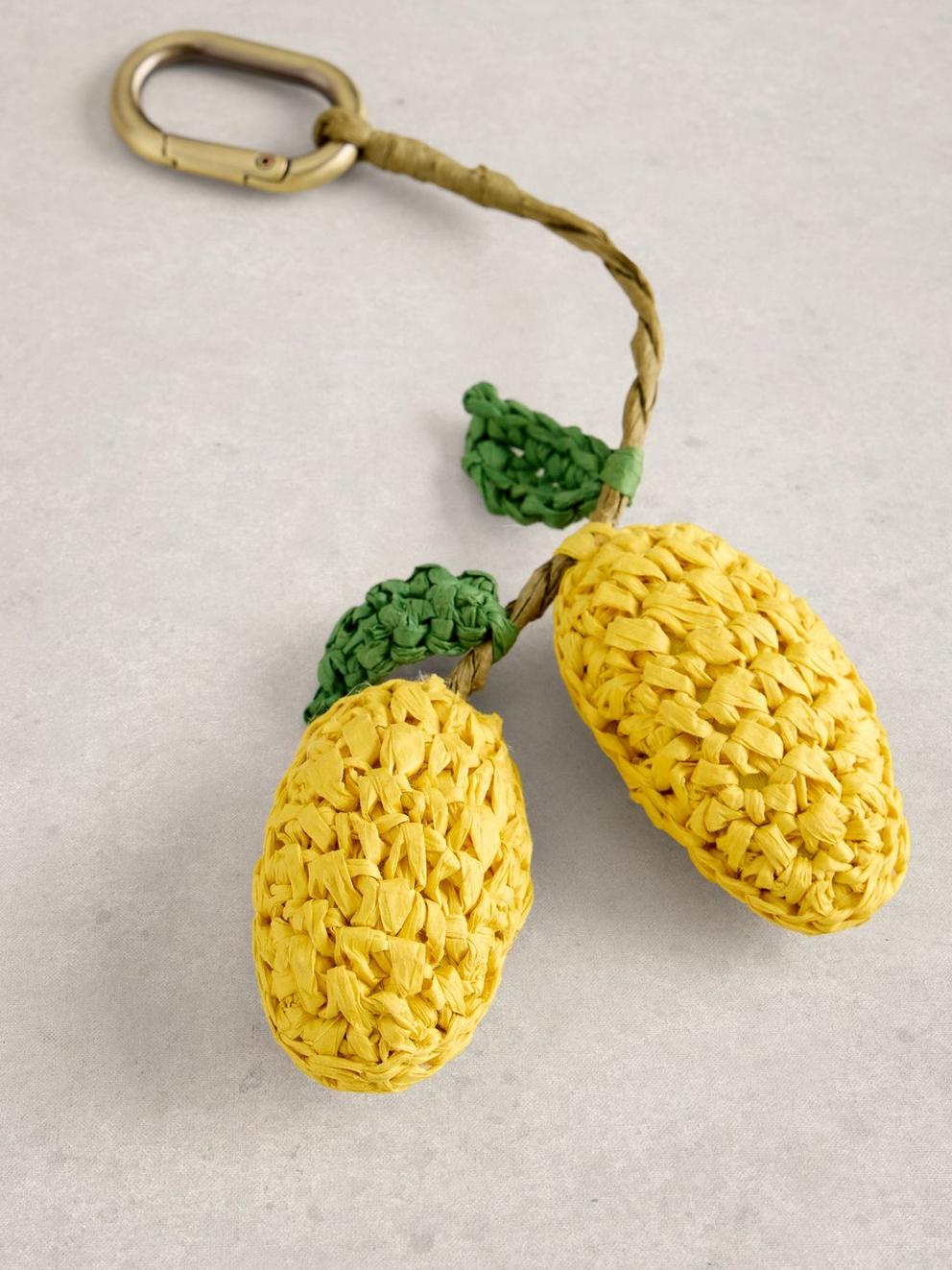 Lemons Bag Charm in YELLOW MLT - FLAT DETAIL
