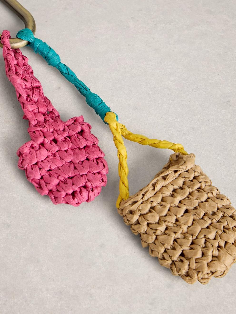 Bucket and Spade Bag Charm in PINK MLT - FLAT DETAIL