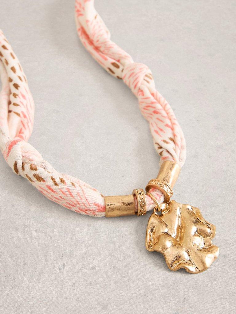 Janet Scarf Necklace in PINK MLT - FLAT DETAIL