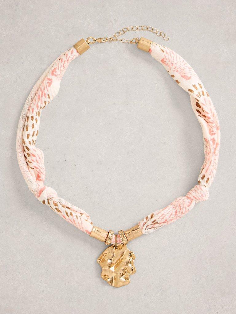 Janet Scarf Necklace in PINK MLT - FLAT FRONT
