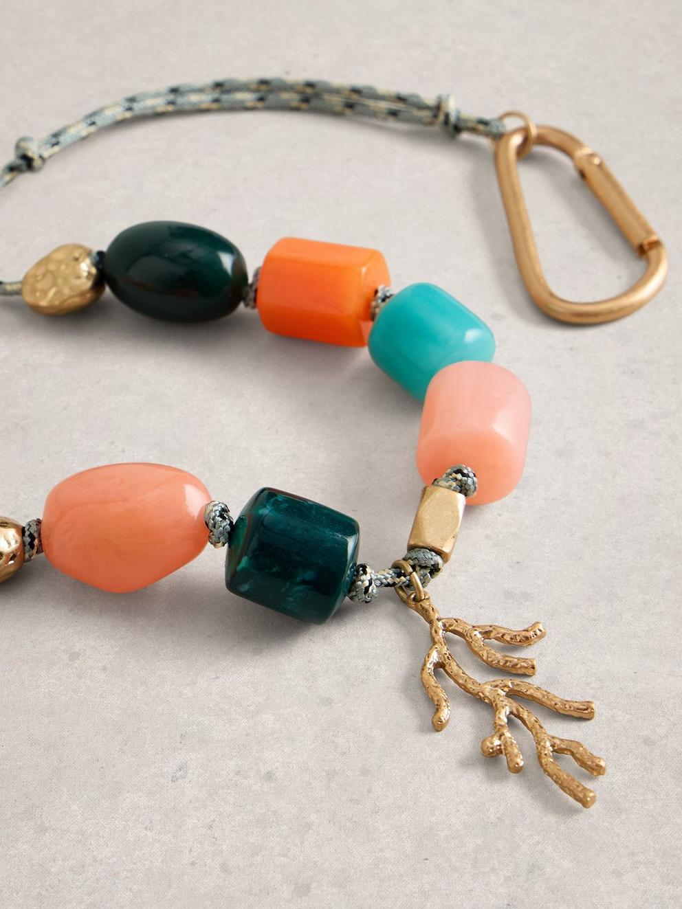 Coral Reef Cord Necklace in BLUE MLT - FLAT DETAIL