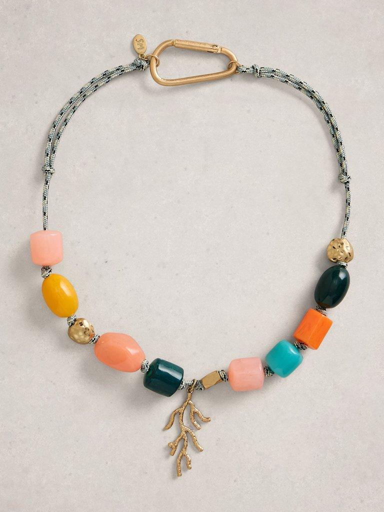 Coral Reef Cord Necklace in BLUE MLT - FLAT FRONT