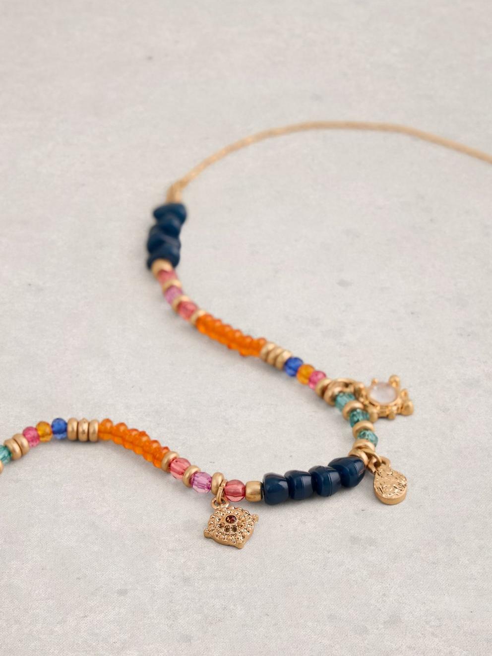 Marty Charm Necklace in ORANGE MLT - FLAT DETAIL