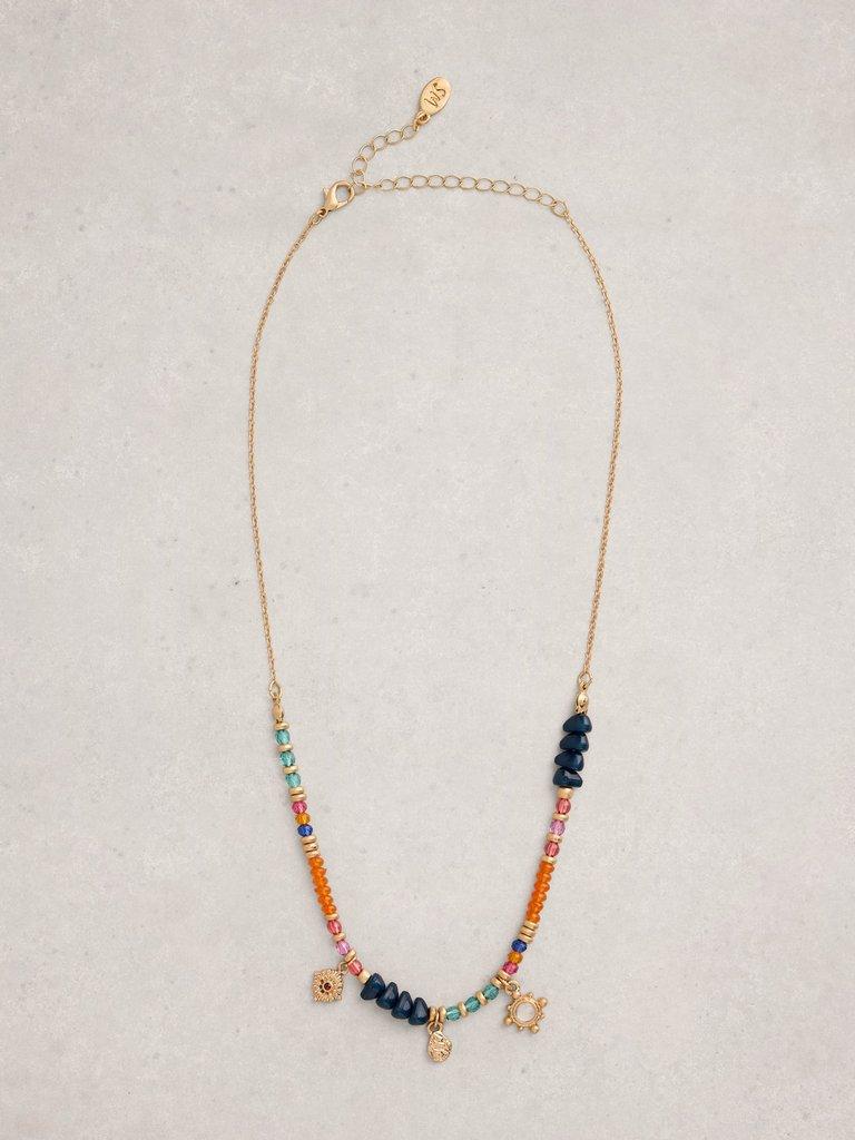Marty Charm Necklace in ORANGE MLT - FLAT FRONT