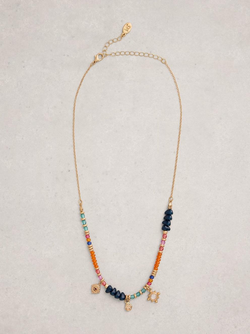 Marty Charm Necklace in ORANGE MLT - FLAT FRONT