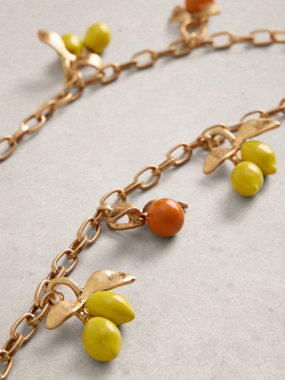 Citrus Charm Necklace in YELLOW MLT - FLAT DETAIL