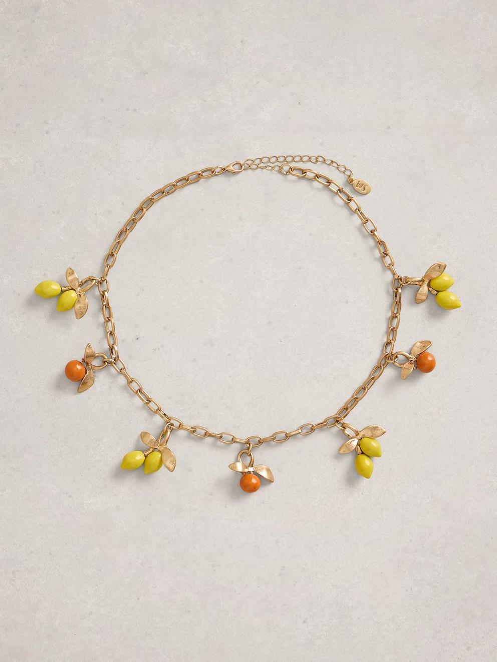 Citrus Charm Necklace in YELLOW MLT - FLAT FRONT