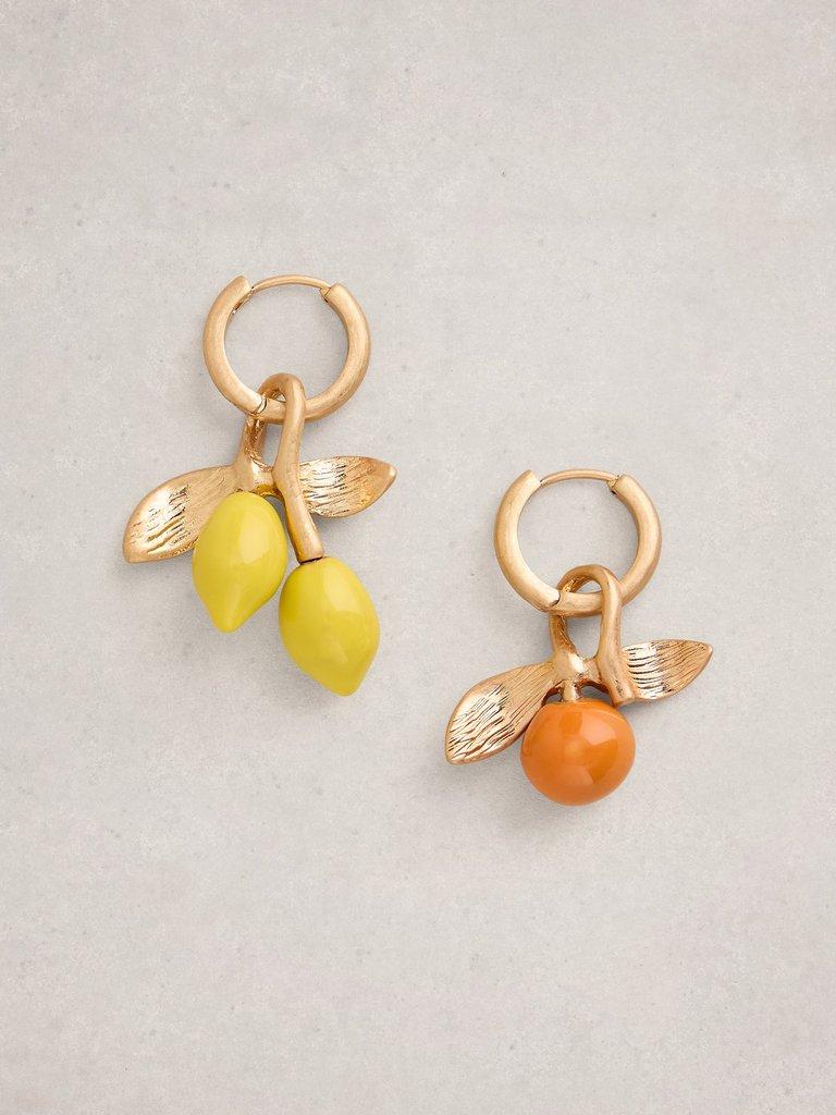 Citrus Mismatch Earring in YELLOW MLT - FLAT FRONT