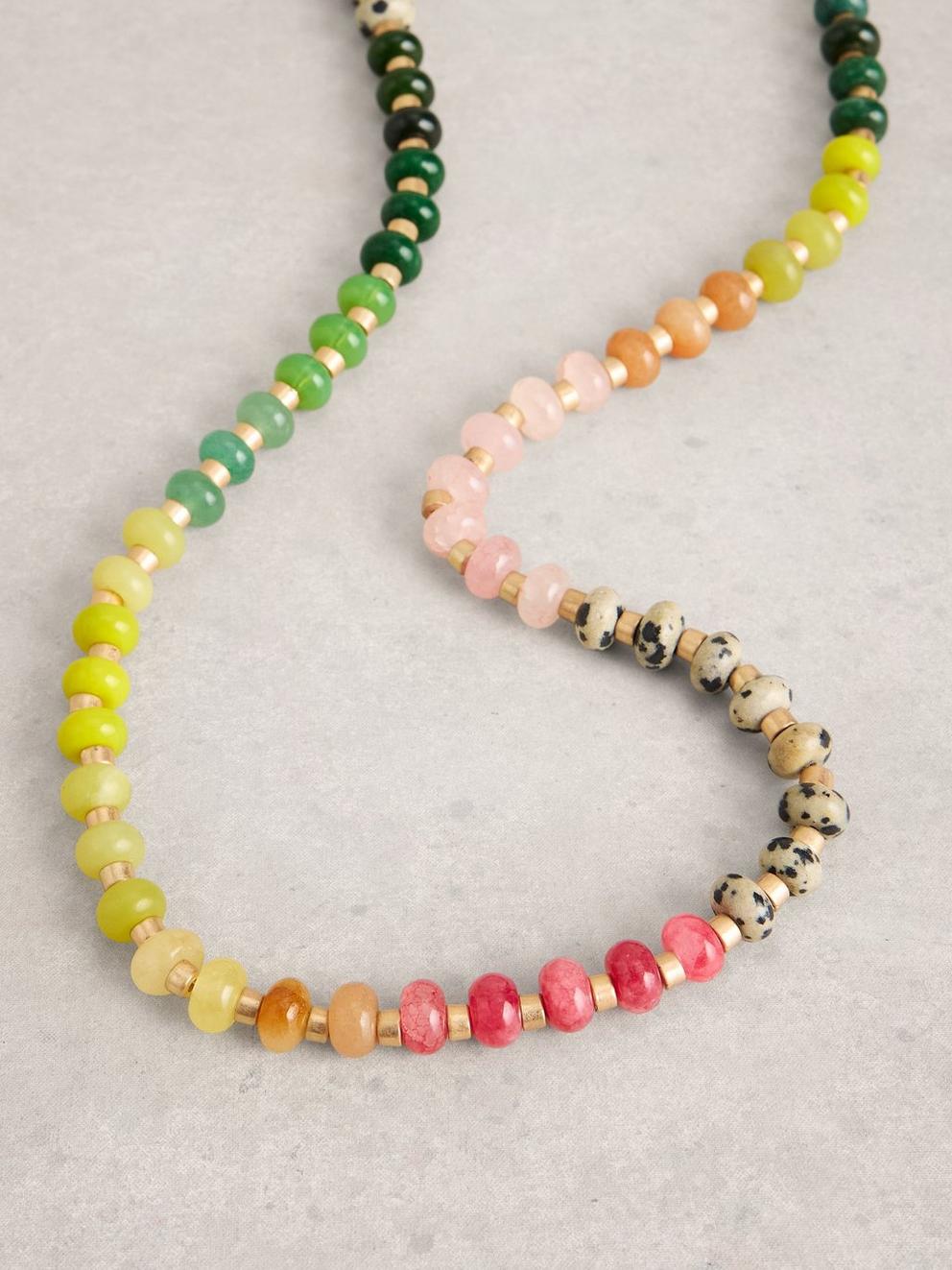 Sienna Semi Precious Necklace in GREEN MLT - FLAT DETAIL