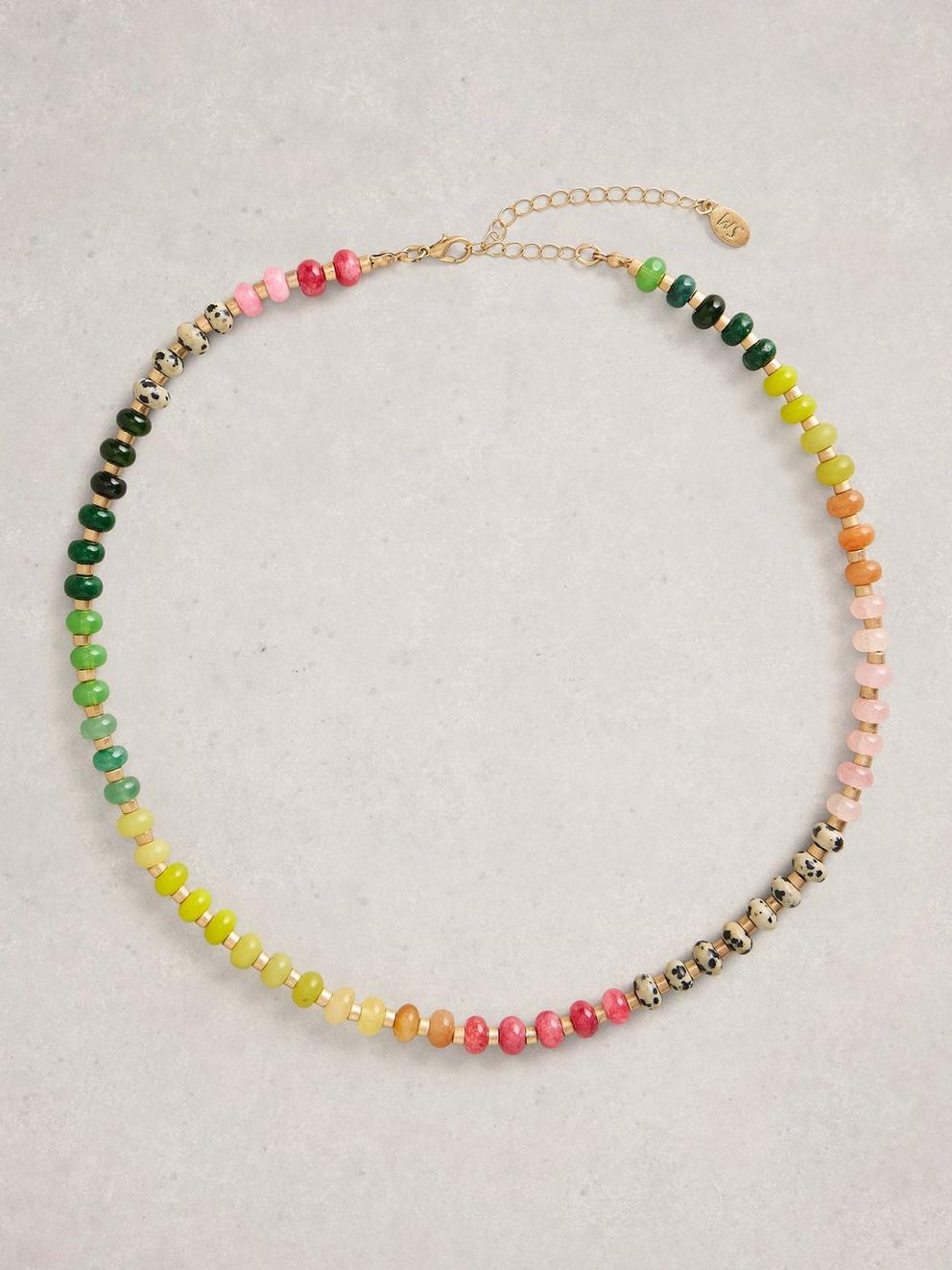 Sienna Semi Precious Necklace in GREEN MLT - FLAT FRONT