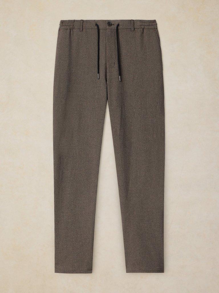 ACTON TWEEDY TROUSER in BROWN MLT - FLAT FRONT