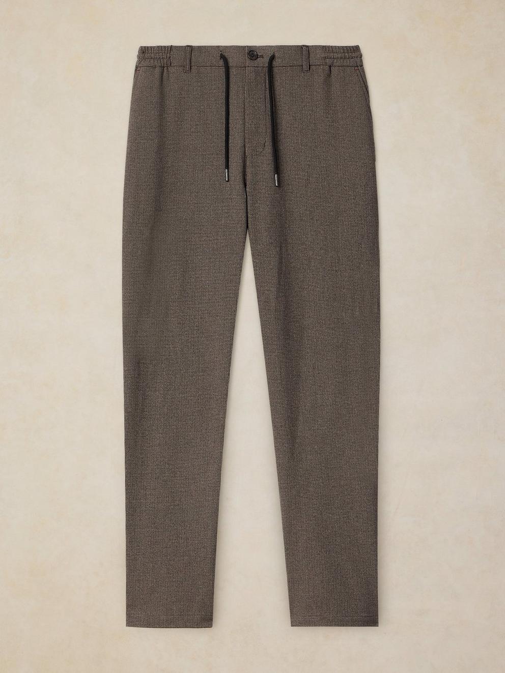 ACTON TWEEDY TROUSER in BROWN MLT - FLAT FRONT