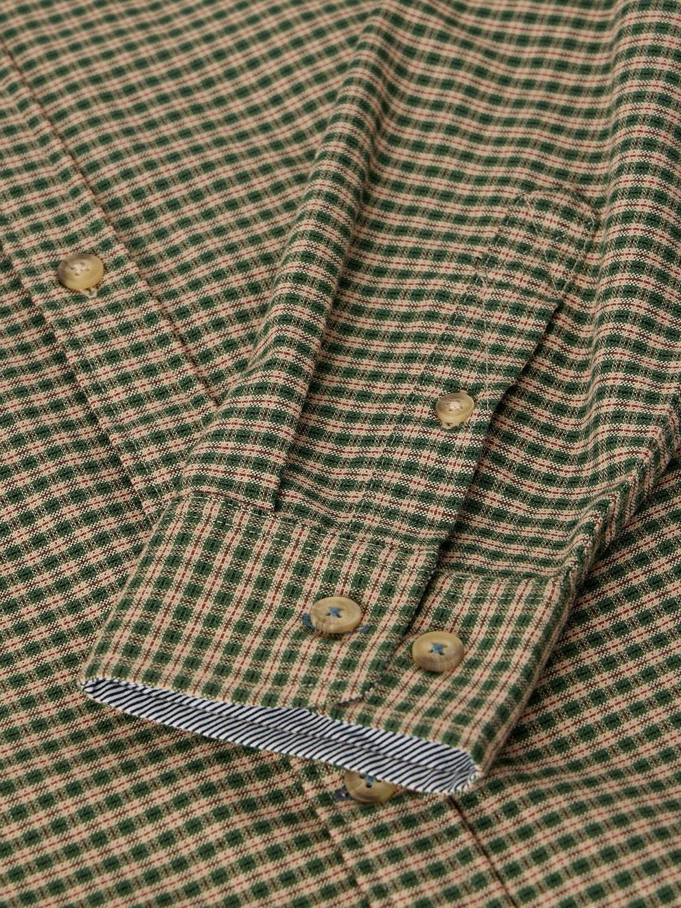 BRUTON SLIM OXFORD SHIRT in GREEN MLT - FLAT DETAIL