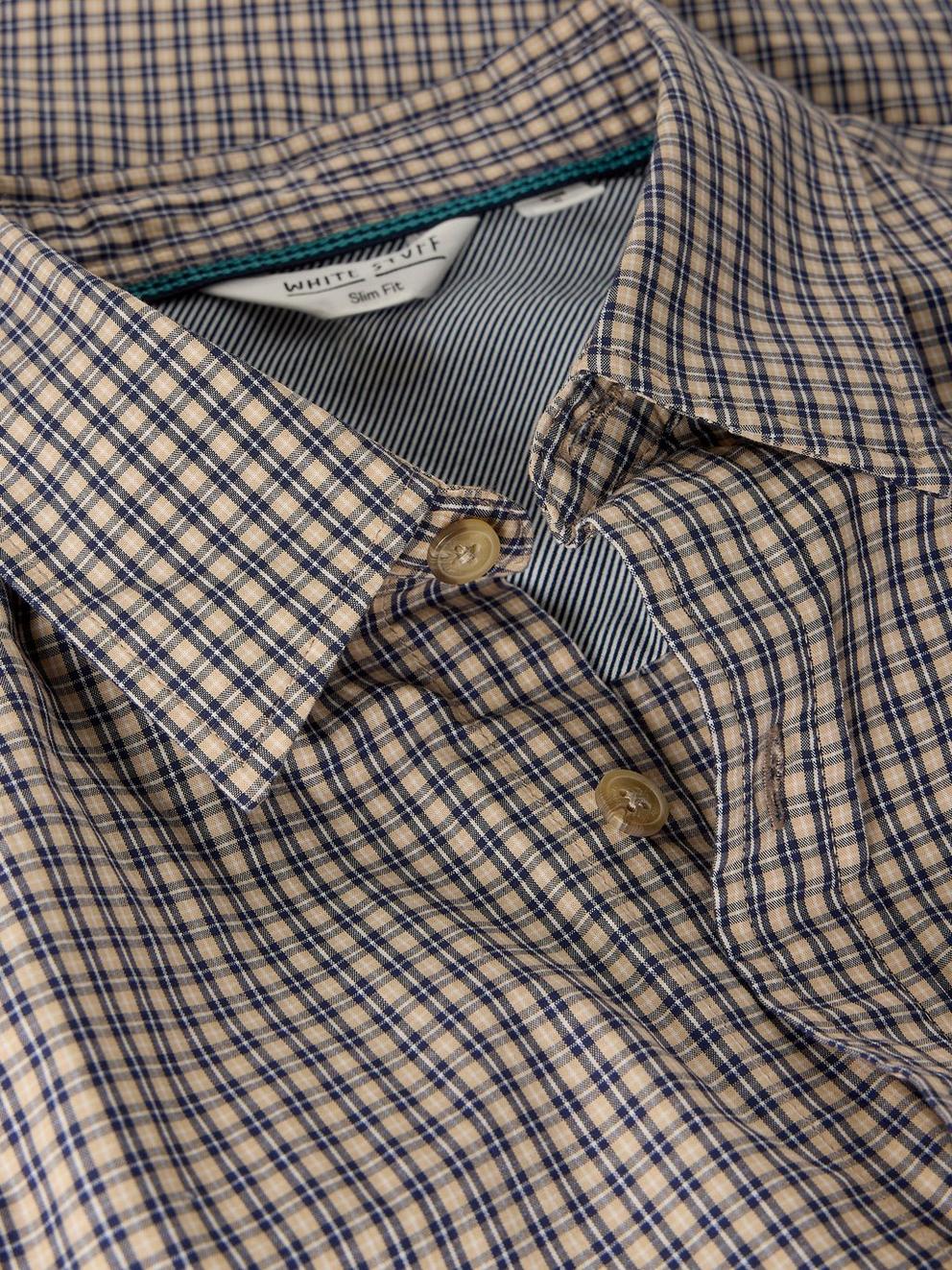 BRUTON SLIM OXFORD SHIRT in NAT MLT - FLAT DETAIL